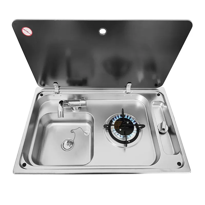 

RV Hidden Single Gas Stove and Folding with Sink Multifunctional Sink Cover Yacht Gas Stove Trailer Camper Van Accessories