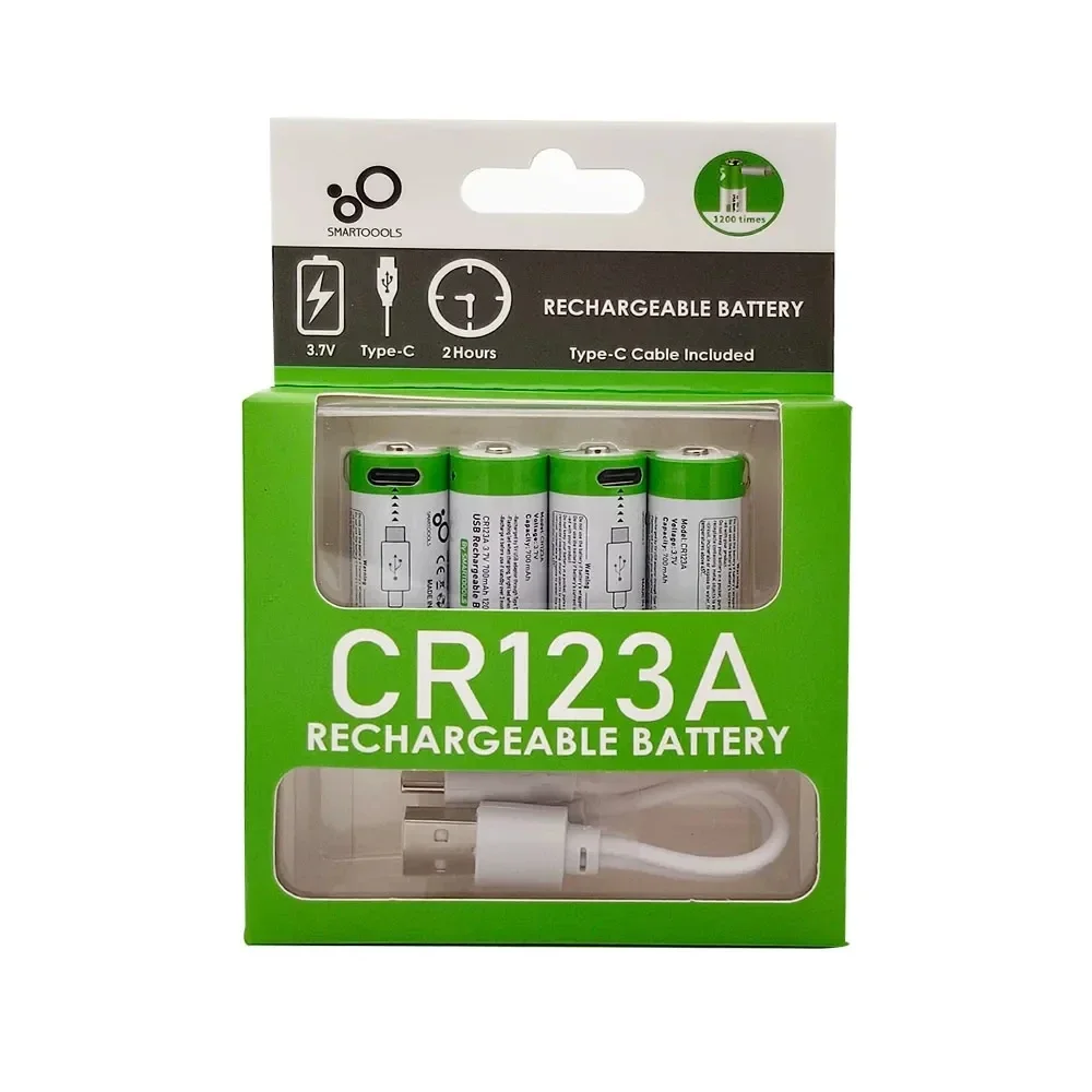CR123A battery 3.7V lithium-ion 16340 laser pen rechargeable battery LED flashlight battery+C-type cable fast charging
CR123A battery 3.7V lithium-ion 16340 laser pen rechargeable battery LED flashlight battery+C-type cable fast charging