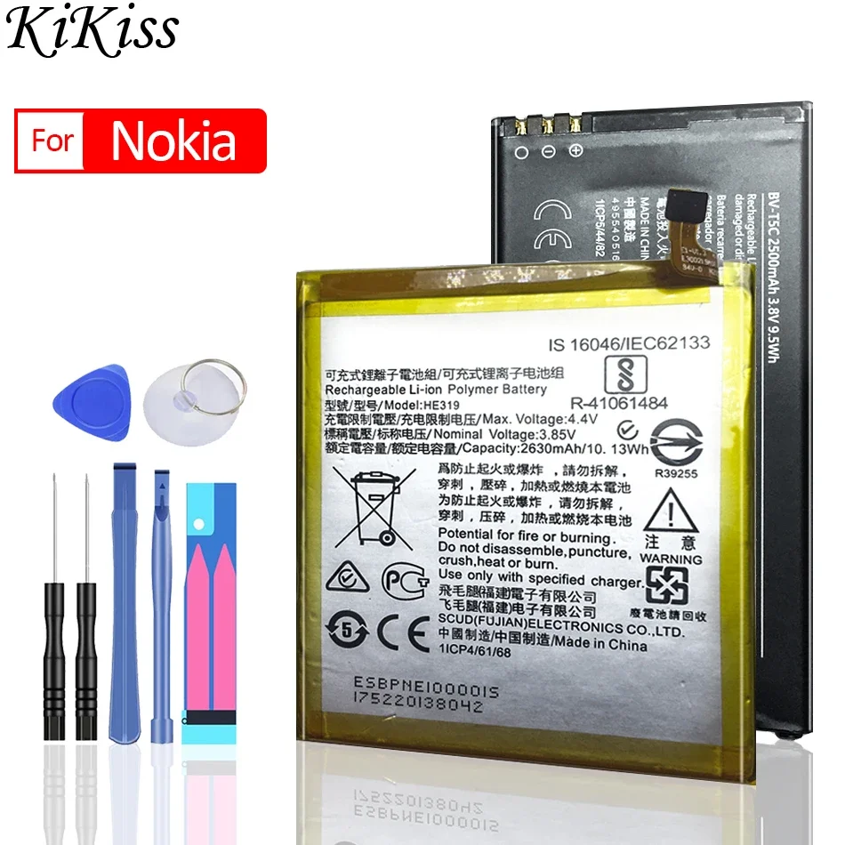 

Аккумулятор для телефона Nokia 2 3 5 6 7 8 9 (2-й 2018 Plus) X6 X7 X71 для Nokia3 TA-1020 1028 1032 1038 батарея HE319 HE321 HE336