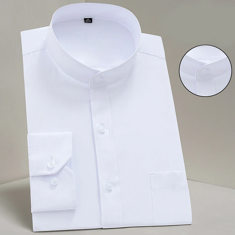Stand Collar Solid Mens Shirt Long Sleeve Plain Regular Fit Party Dinner Bussiness Formal Social Shirts For Men Mandarin Wedding
Stand Collar Solid Mens Shirt Long Sleeve Plain Regular Fit Party Dinner Bussiness Formal Social Shirts For Men Mandarin Wedding
