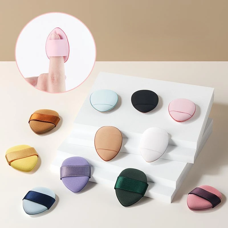 

Mini Fingertip Puff Small Water Drop Wet and Dry Bb Cream Concealer Foundation Makeup Tool Small Finger Cushion Puff for Women