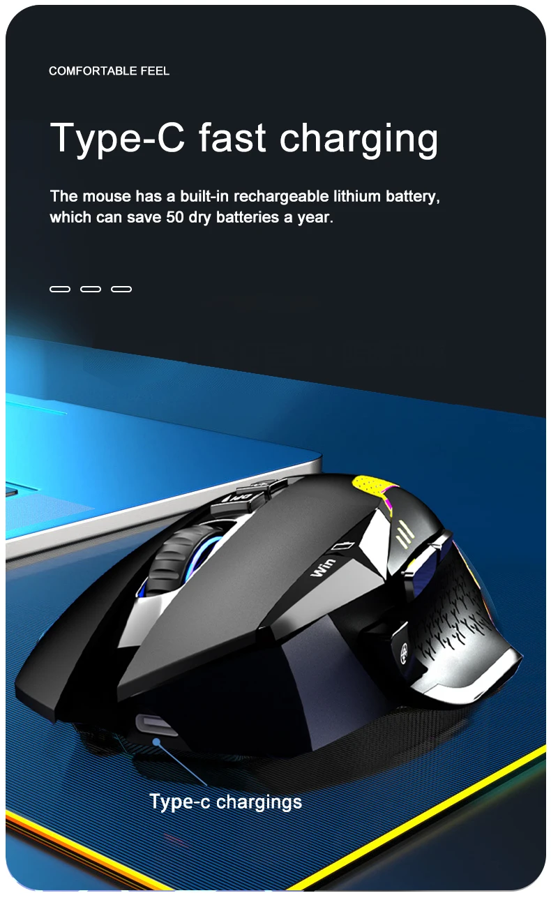 KuWfi 2.4GHz Wireless Mouse Gaming Computer 12800 DPI Mouse Gamer USB Bluetooth 5.0 RGB Rechargeable For PC Laptop Accessories KuWfi 2.4GHz Wireless Mouse Gaming Computer 12800 DPI Mouse Gamer USB Bluetooth 5.0 RGB Rechargeable For PC Laptop Accessories