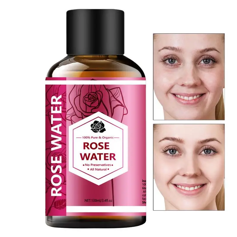 

100ml Rose Water Organic Rose Petals Essence Rose Hyaluronic Acid Extract Facial Serum Rosehip Essential Oil Natural Pure Oil