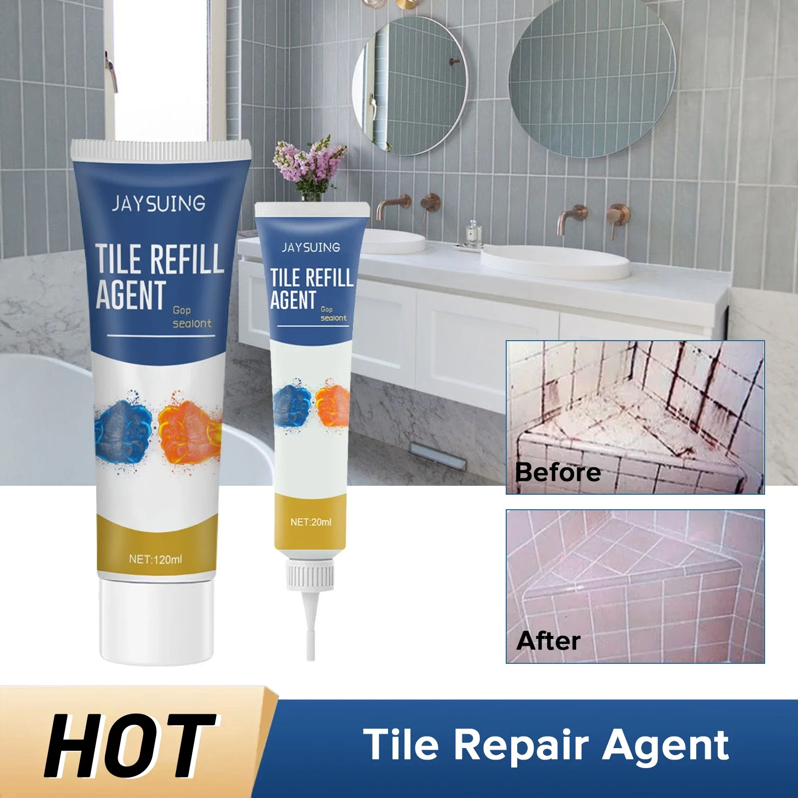 Tile Repair Agent Waterproof Gap Repair Paste White Refill Grout Filling Agents Mouldproof Wall Porcelain Bathroom Paint Cleaner
Tile Repair Agent Waterproof Gap Repair Paste White Refill Grout Filling Agents Mouldproof Wall Porcelain Bathroom Paint Cleaner