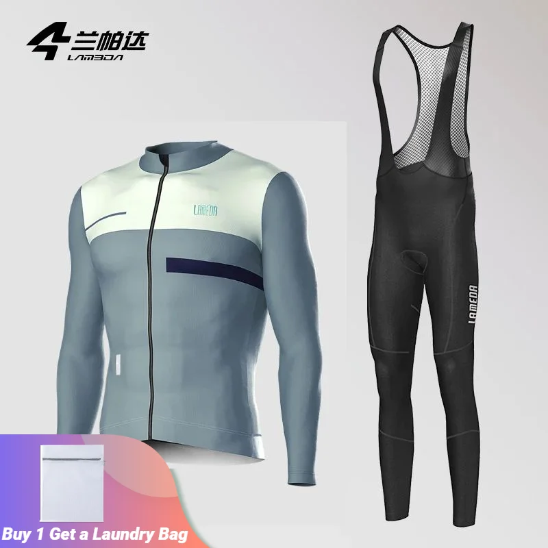 

Lameda Fleece Long Sleeve Suit For Autumn Winter Warm Men's Cycling Clothing Waterproof Windproof Cycling Suit For Men
