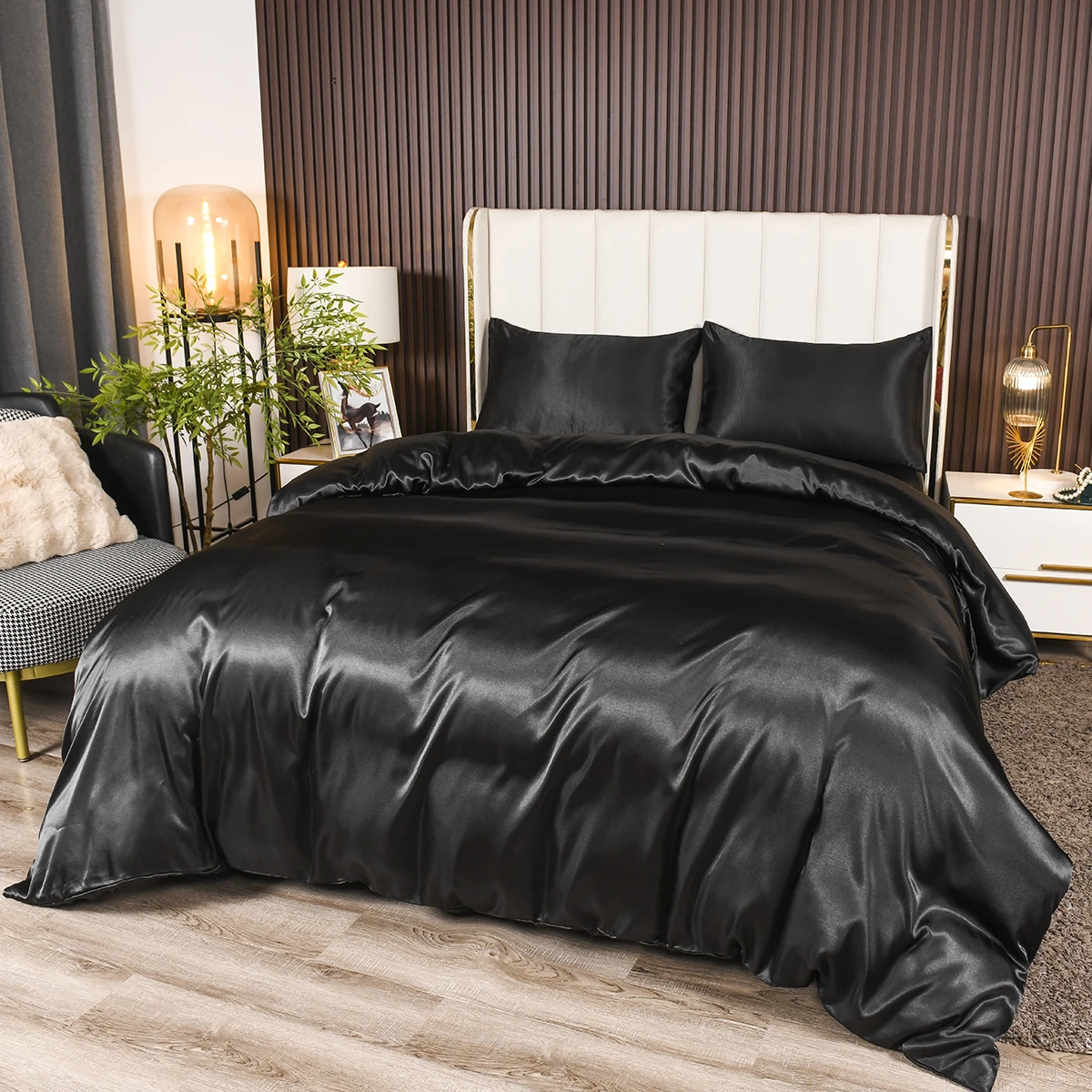 

Satin Duvet Cover Twin/Full/Queen/King/Single/Double Size, 3 Piece Silk Like Comforter Cover, Ultra Soft Breathable Bedding Set