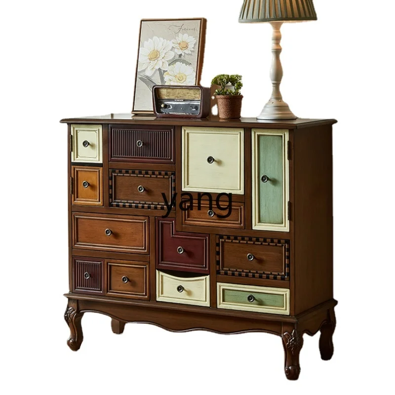 

Yhl Living Room Solid Wood Hallway Home Entrance Curio Cabinet Small Apartment