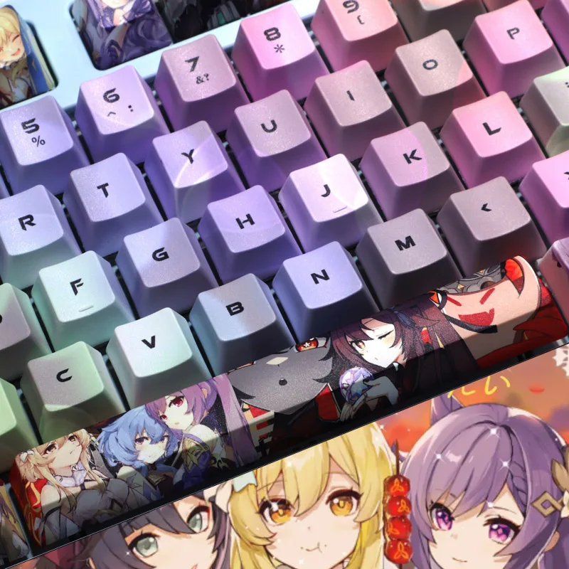 Full Role Genshin Impact Keycaps Keqing Hutao PBT DYE-Sublimation Cherry Profile Game Keycaps For MX Switch Mechanical Keyboard
Full Role Genshin Impact Keycaps Keqing Hutao PBT DYE-Sublimation Cherry Profile Game Keycaps For MX Switch Mechanical Keyboard