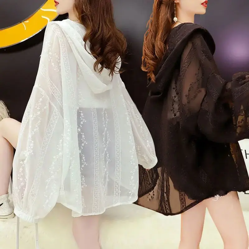 Women Summer Hollow Cardigan Shirt Sunproof Blouse Tops Beach Lace Chiffon Sunscreen Outwear Casual Long Sleeve Shirt Coat R47
Women Summer Hollow Cardigan Shirt Sunproof Blouse Tops Beach Lace Chiffon Sunscreen Outwear Casual Long Sleeve Shirt Coat R47