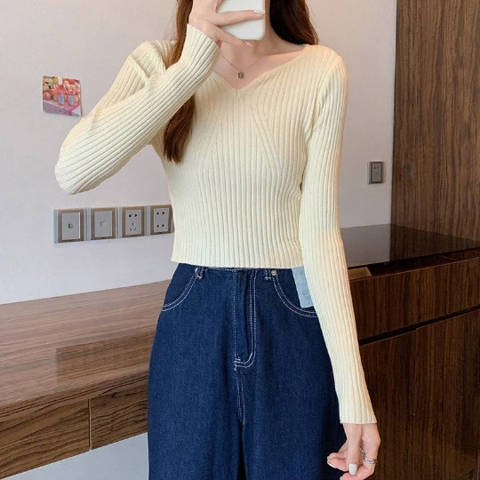 Beige Girl Lady Cardigans Woman Lady Knit Sweaters V-Neck Long Sleeve Tops Elastic Women's Sweater Cardigan Coat Cloth Suéter 
Beige Girl Lady Cardigans Woman Lady Knit Sweaters V-Neck Long Sleeve Tops Elastic Women's Sweater Cardigan Coat Cloth Suéter