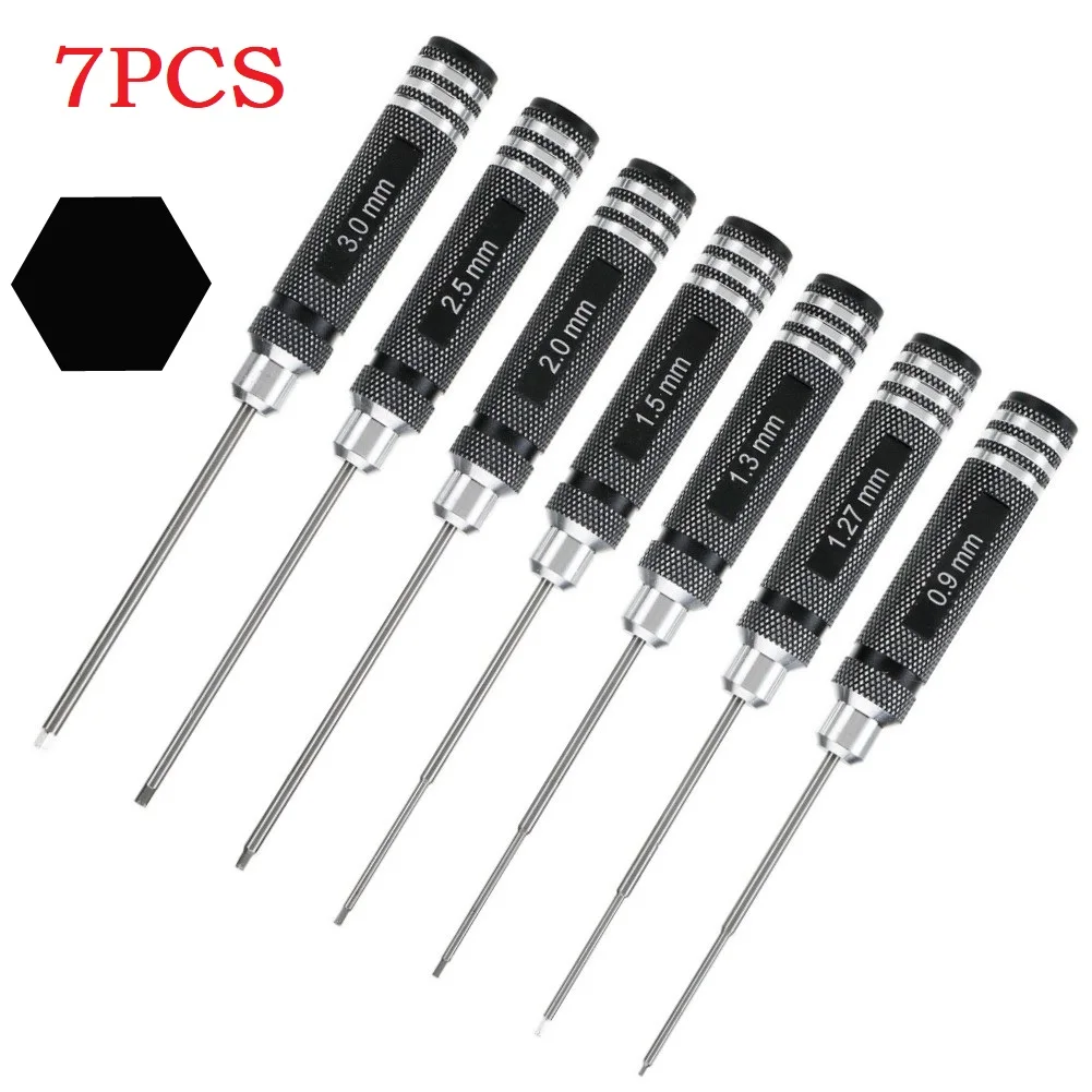 7pcs Hex Screwdrivers Set Driver Wrench Screwdriver Aluminium Non-slip Handle For RC Helicopter Disassembling Hex Screw
7pcs Hex Screwdrivers Set Driver Wrench Screwdriver Aluminium Non-slip Handle For RC Helicopter Disassembling Hex Screw