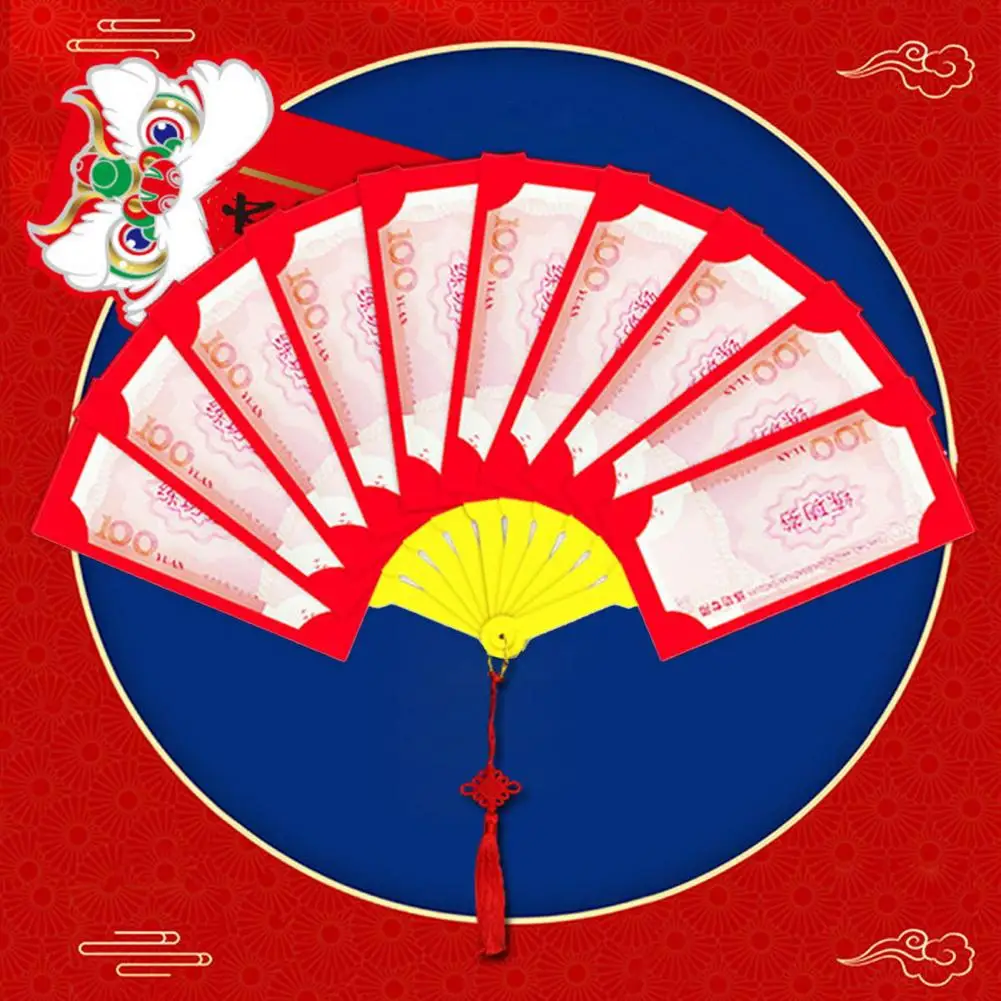 

Reusable Envelope 2024 Chinese New Year Envelope Set for Kids Friends Folding Fan Shape Lucky Money Bag Cute Coin for Spring