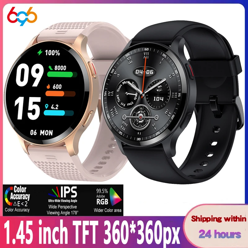 Smart Watch Women 1.45-inch TFT Screen Blue Tooth Call Men Waterproof Smartwatch Fitness 100+ Sports Sleep Heart Rate Monitor
Smart Watch Women 1.45-inch TFT Screen Blue Tooth Call Men Waterproof Smartwatch Fitness 100+ Sports Sleep Heart Rate Monitor