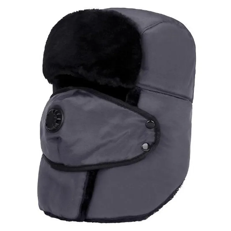 

Winter Warm Bomber Hats For Men Plush Thickened Earmuff Caps Windproof Face Protection Ski Cap With Mask Women's Hat Cycling Hat
