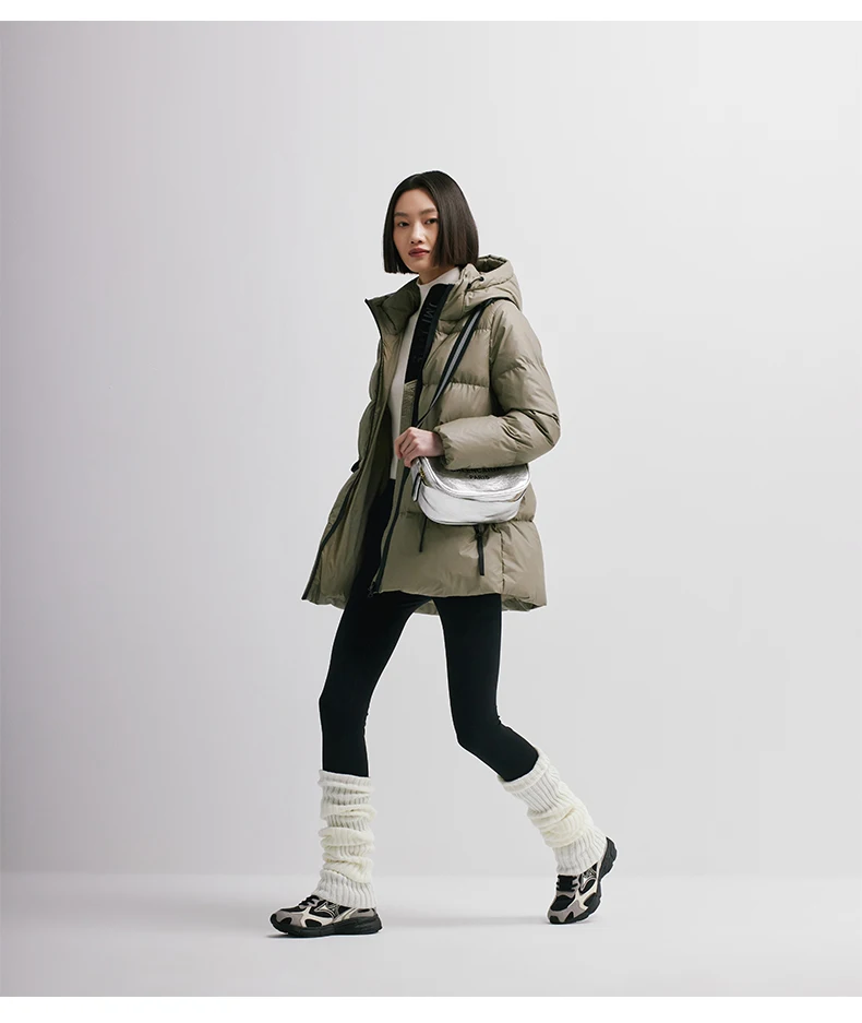 Chericom Women's Winter Down Jacket Mid Long Padding PU Leather Skinny Thick New Duck Down Solid Hooded Puffer Jacket 298097 Chericom Women's Winter Down Jacket Mid Long Padding PU Leather Skinny Thick New Duck Down Solid Hooded Puffer Jacket 298097