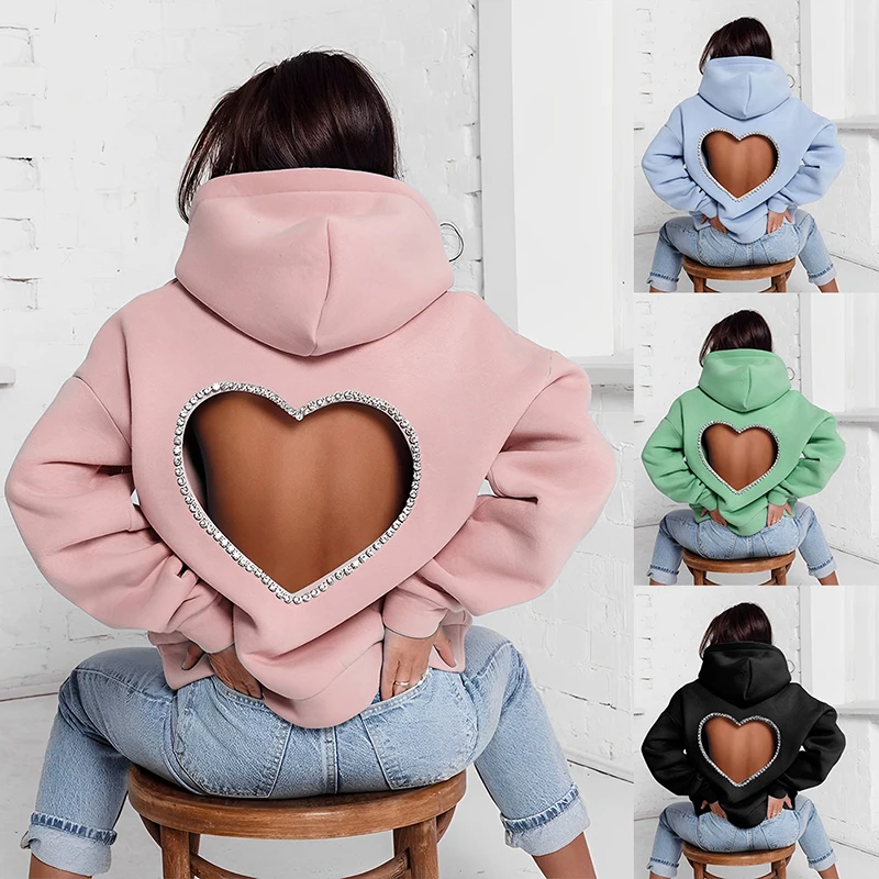 BKLD Y2k Oversized Sexy Heart Hollow Out Trendy Casual Hoodies Women Long Sleeve Bling Rhinestone Sweatshirt Streetwear Pullover
BKLD Y2k Oversized Sexy Heart Hollow Out Trendy Casual Hoodies Women Long Sleeve Bling Rhinestone Sweatshirt Streetwear Pullover