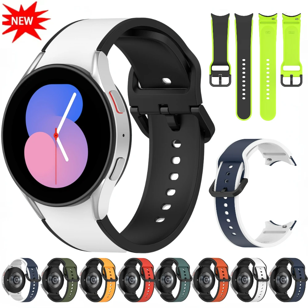 

20mm Silicone Band for Samsung Galaxy Watch 4/5/6 44mm 40mm /Classic 47 43mm 42mm 46mm/Pro 45mm Wristband Galaxy Watch 6/5 Strap