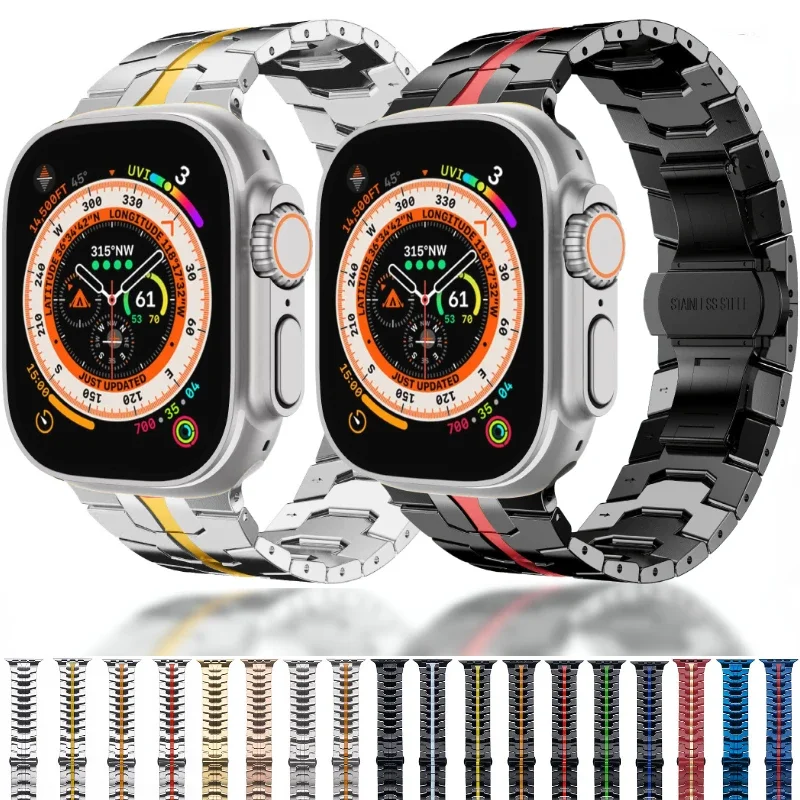 Metal strap For Apple watch Ultra/2 49mm 9 8 7 45mm 41mm High end stainless steel wristband For iwatch 6 5 4 3 SE 44mm 42mm 40mm
Metal strap For Apple watch Ultra/2 49mm 9 8 7 45mm 41mm High end stainless steel wristband For iwatch 6 5 4 3 SE 44mm 42mm 40mm
