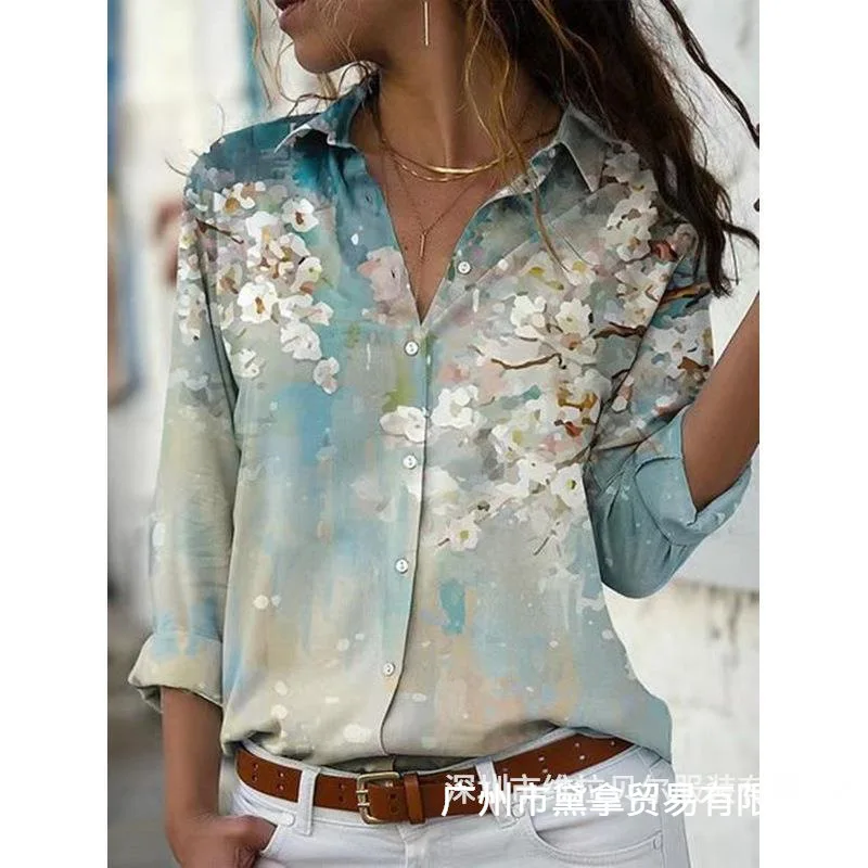 2023 Spring/Summer Fashion New Shirt Europe and America Printed Long Sleeve Lapel Casual and Elegant Women Shirt Top
2023 Spring/Summer Fashion New Shirt Europe and America Printed Long Sleeve Lapel Casual and Elegant Women Shirt Top