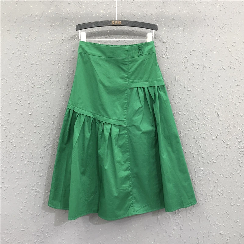 Юбка женская трапециевидная с высокой талией и оборками 
Юбка женская трапециевидная с высокой талией и оборками