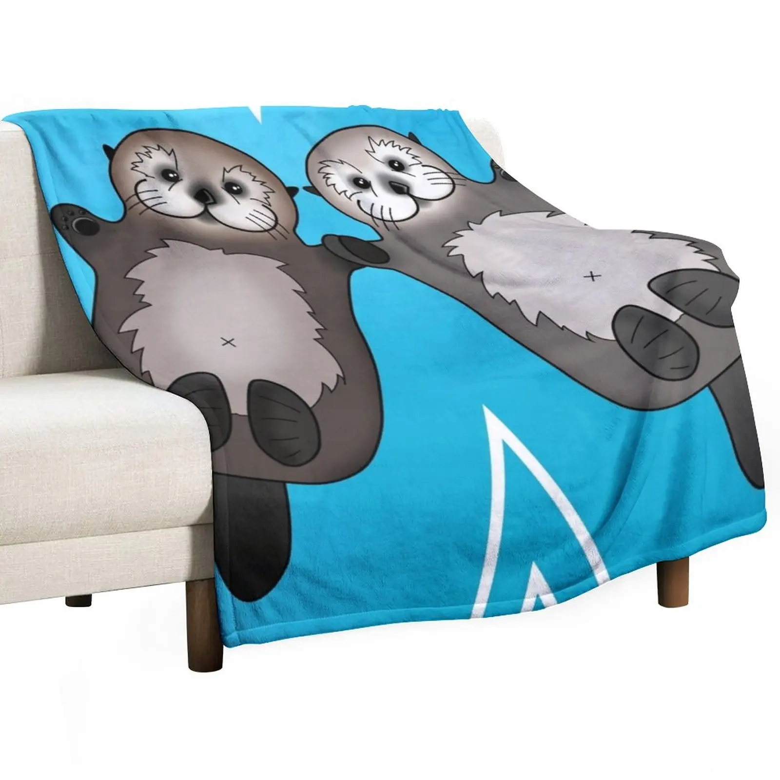 

Otters Holding Hands - Sea Otter Couple Throw Blanket cosplay anime Bed covers Baby Blanket For Sofa