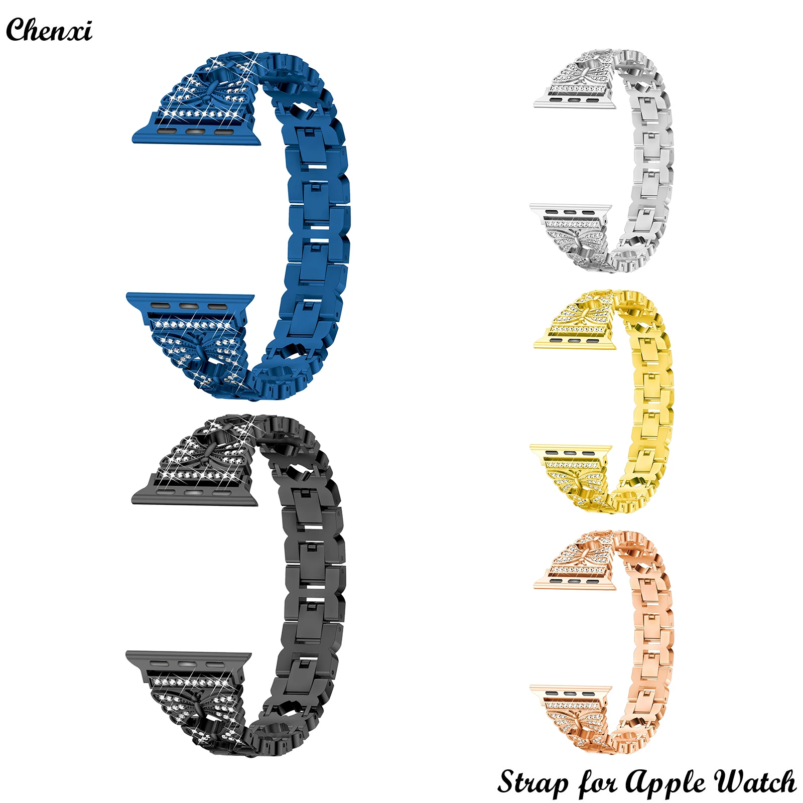 Ремешок металлический для Apple watch band, браслет-бабочка с бриллиантами на цепочке iwatch87645321SE Ultra38 40 41 42 44 45 49 мм, женские блестящие наручные часы
Ремешок металлический для Apple watch band, браслет-бабочка с бриллиантами на цепочке iwatch87645321SE Ultra38 40 41 42 44 45 49 мм, женские блестящие наручные часы