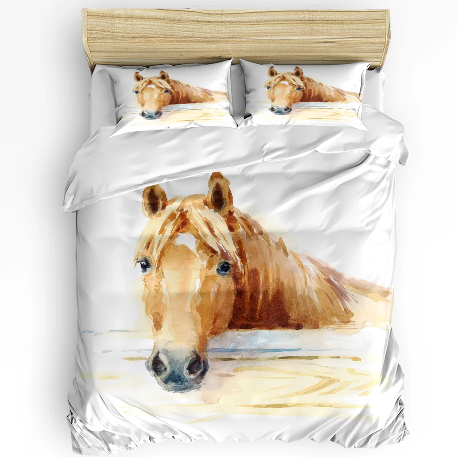 Animal Horse Watercolor Art Bedding Set 3pcs Duvet Cover Pillowcase Kids Adult Quilt Cover Double Bed Set Home Textile
Animal Horse Watercolor Art Bedding Set 3pcs Duvet Cover Pillowcase Kids Adult Quilt Cover Double Bed Set Home Textile