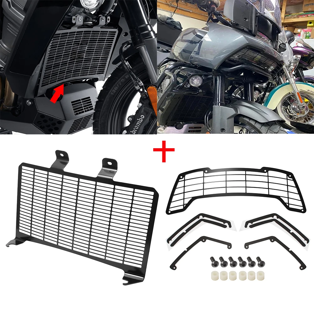 Motorcycle Black Radiator Shield + Headlight Guard Grill Cover Fairing For Harley Pan America RA1250 1250S 2020-2022 2021 
Motorcycle Black Radiator Shield + Headlight Guard Grill Cover Fairing For Harley Pan America RA1250 1250S 2020-2022 2021