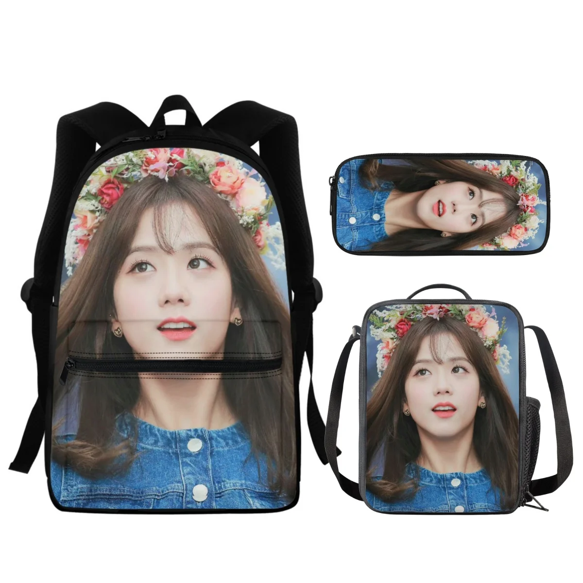 FORUDESIGNS 3Pcs/Set School Backpacks Singer Korean Group Pencilcase Lunch Bag Convenient Students Fashion Organizer Storage
FORUDESIGNS 3Pcs/Set School Backpacks Singer Korean Group Pencilcase Lunch Bag Convenient Students Fashion Organizer Storage