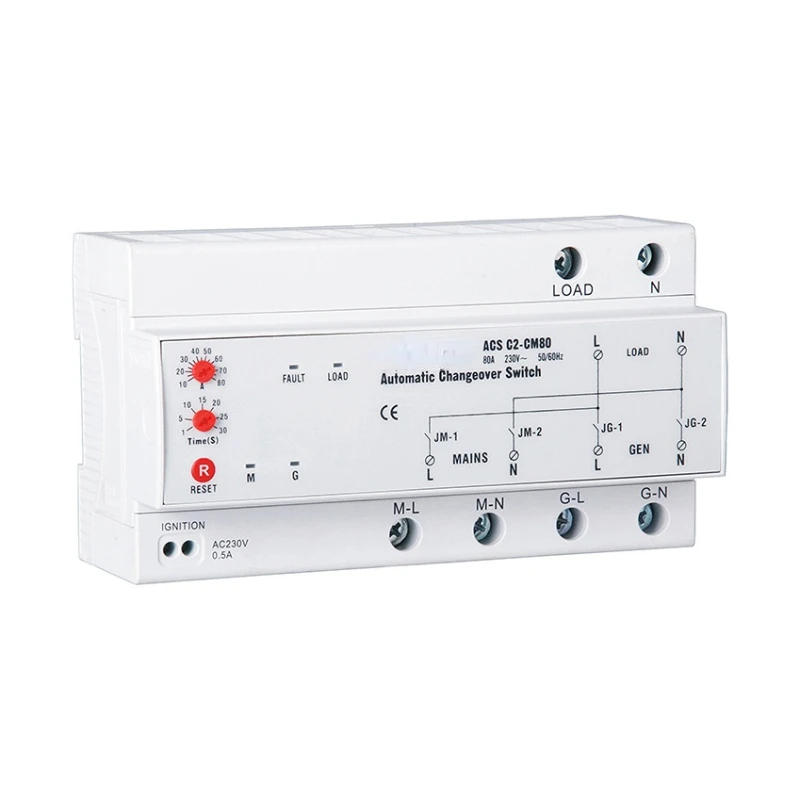 Automatic Changeover Switch 10-80A Adjustable Double Throw Changeover Switch Generator Changeover Switch
Automatic Changeover Switch 10-80A Adjustable Double Throw Changeover Switch Generator Changeover Switch