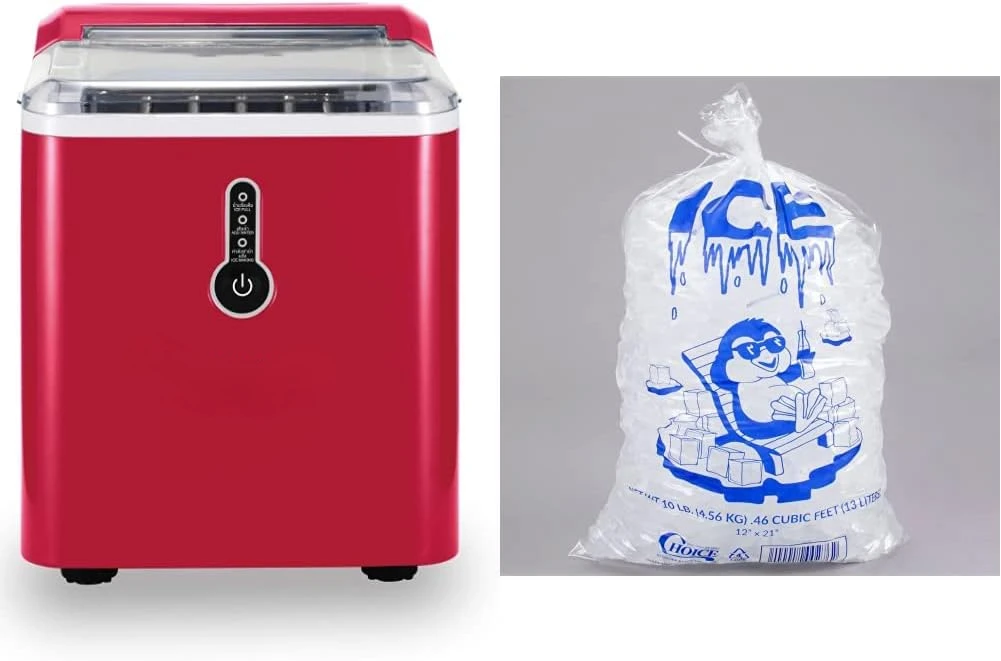 Compact Making Machine, Large Portable Ice Maker, Red, Medium & Perfect Stix Icebag10TT-100 Ice Bag with Twist Tie Enclosure
Compact Making Machine, Large Portable Ice Maker, Red, Medium & Perfect Stix Icebag10TT-100 Ice Bag with Twist Tie Enclosure