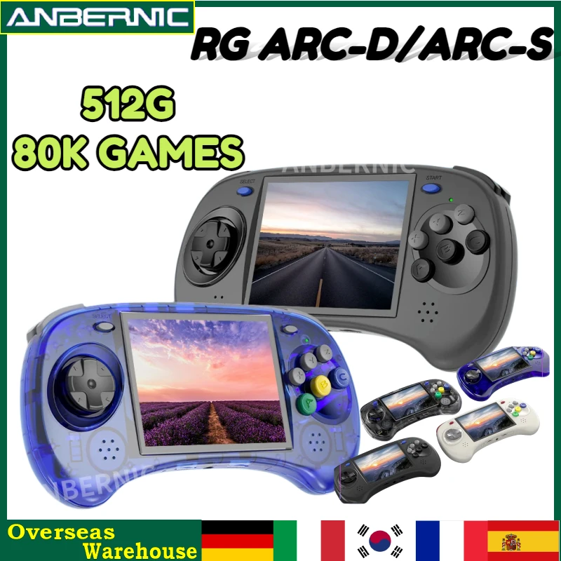 

ANBERNIC RG ARC-D RG ARC-S Handheld Game Console Six Button Design 4" IPS Linux&Android OS Retro Video Players Children's Gifts