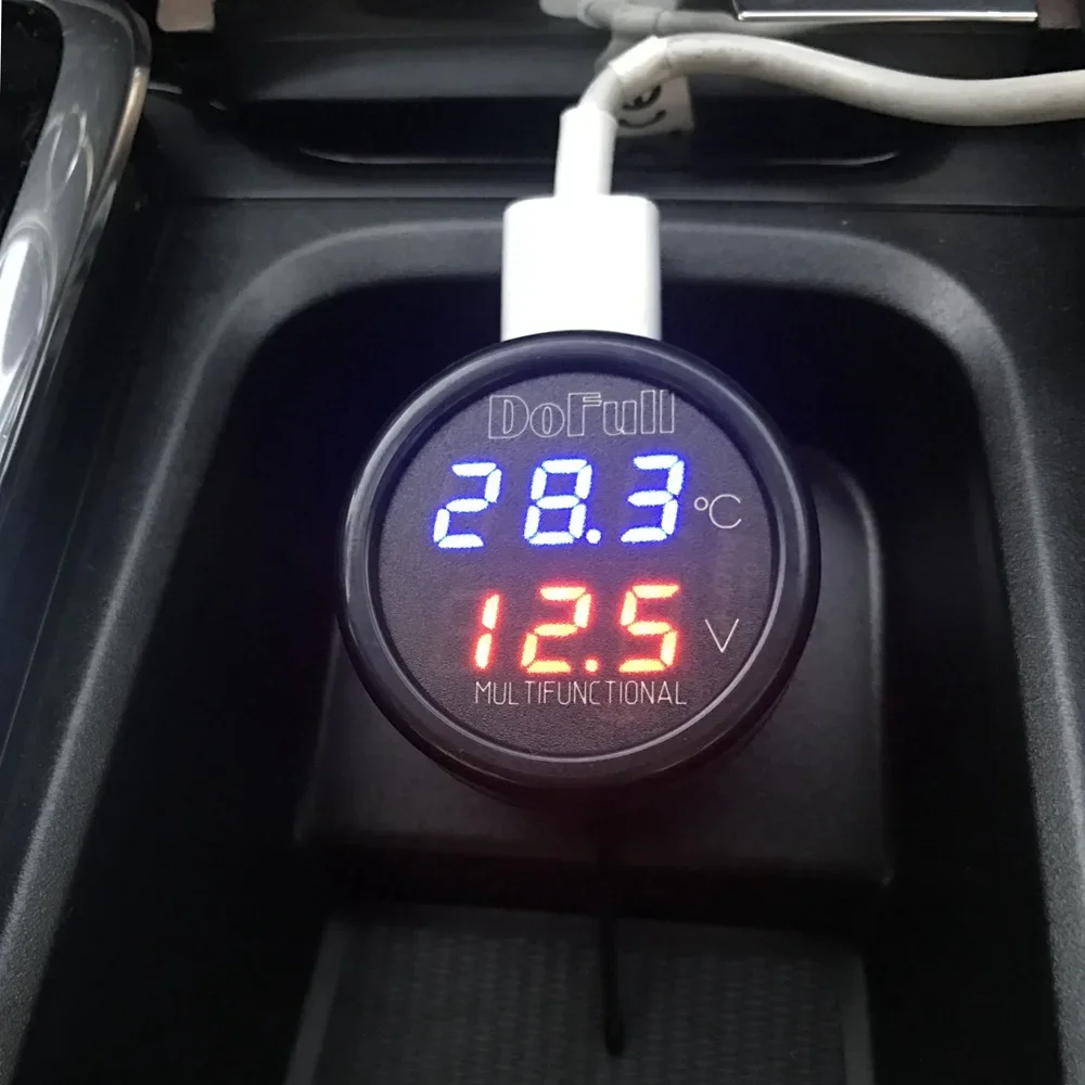 USB Car Charger Digital Car Battery Voltage Voltmeter Temperature Meter Monitor for 12V and 24V for IPhone
USB Car Charger Digital Car Battery Voltage Voltmeter Temperature Meter Monitor for 12V and 24V for IPhone
