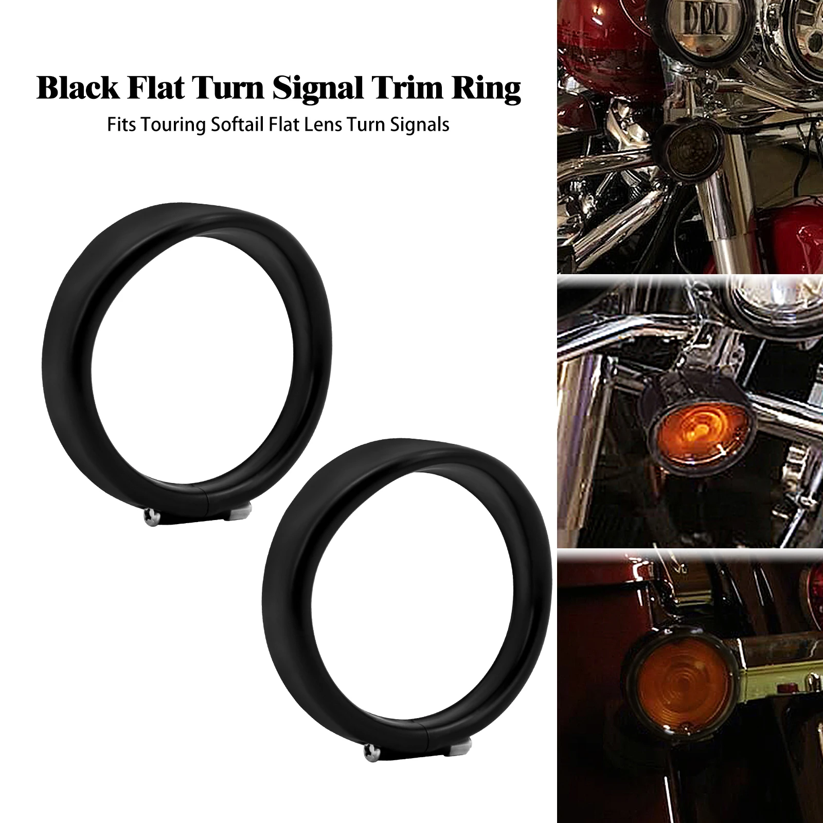 Motorcycle Black Metal Visor Style Trim Ring Front Turn Signal Light Cover For Harley Touring Road King Electra Glide Softail FL
Motorcycle Black Metal Visor Style Trim Ring Front Turn Signal Light Cover For Harley Touring Road King Electra Glide Softail FL
