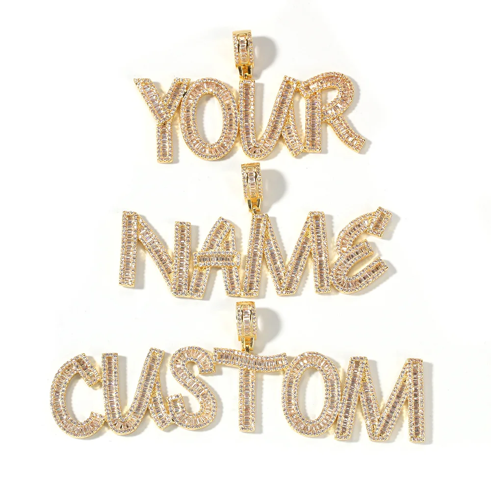 

Hip-Hop Zircon Custom English Letter Necklace Fashion Digital Stitching Sweater Chain Tide Brand Niche Creativ Jewelry.