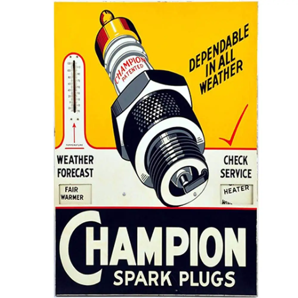 Retro Design Spark Plugs Tin Metal Signs Wall Art | Thick Tinplate Print Poster Wall Decoration for Garage
Retro Design Spark Plugs Tin Metal Signs Wall Art | Thick Tinplate Print Poster Wall Decoration for Garage