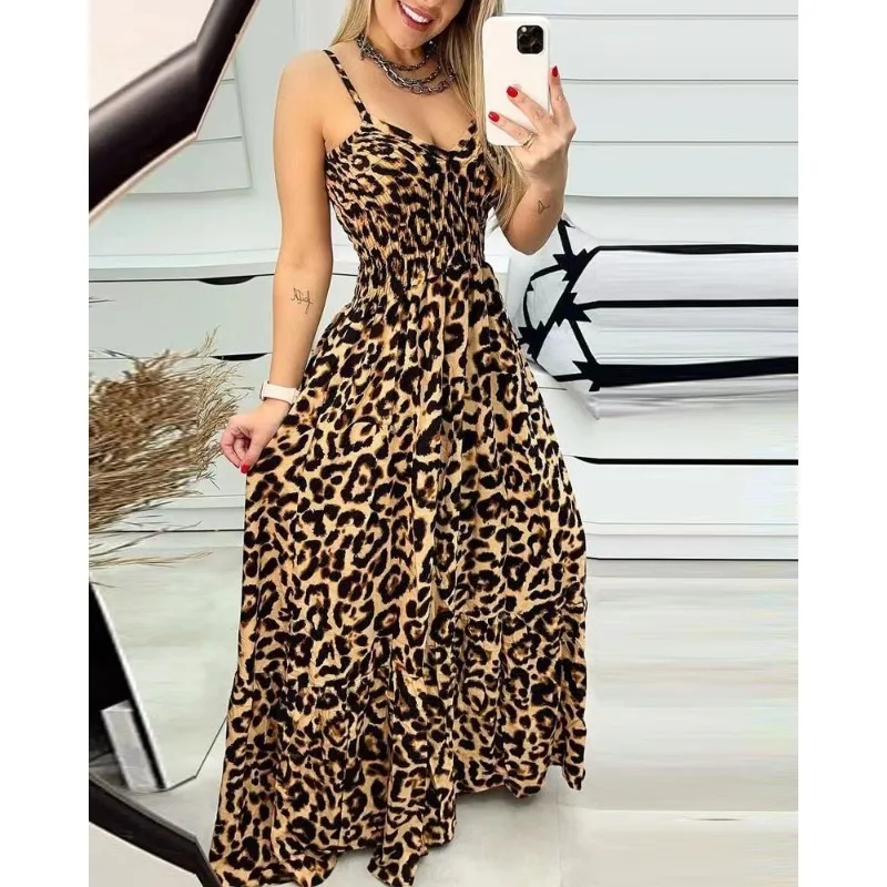 Wepbel Leopard Print Camis Dress Women V-neck Brace Elasticity High-Waisted Summer Dress Sexy Fashion Sleeveless Maxi Long Dress
Wepbel Leopard Print Camis Dress Women V-neck Brace Elasticity High-Waisted Summer Dress Sexy Fashion Sleeveless Maxi Long Dress