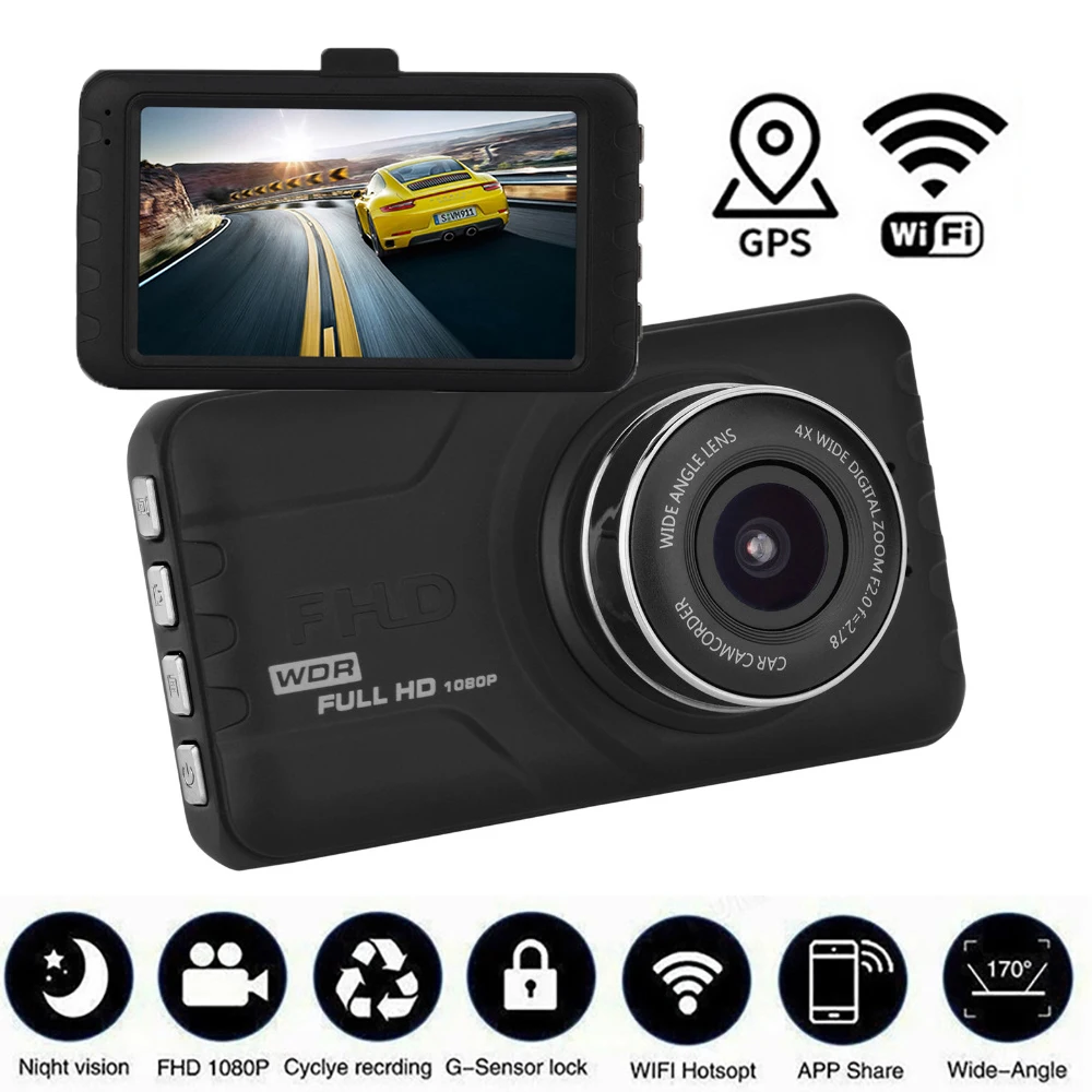 

Car DVR WiFi 3.0" Full HD 1080P Dash Cam Rear View Camera Video Recorder Black Box Auto DVRs Dashcam GPS Logger Car Accessories
