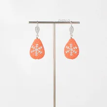 ZHEN-D Jewelry Orange Green Crystal Rhinestones Pave Earrings Snowflake Pattern Simple Style Suitable Fashion gift for Women 
ZHEN-D Jewelry Orange Green Crystal Rhinestones Pave Earrings Snowflake Pattern Simple Style Suitable Fashion gift for Women