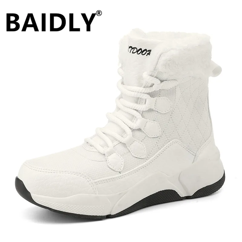 Плюшевые Теплые ботильоны для женщин, зимние ботинки, зимняя обувь, водонепроницаемые ботинки, женская зимняя обувь, женские зимние ботинки Botas Mujer
