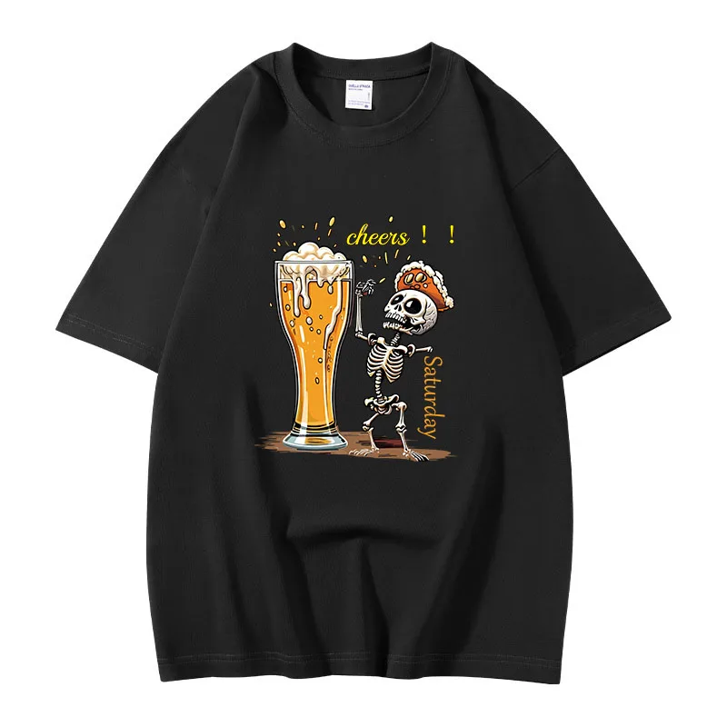 Men's Summer T-shirt Drinking Skull Funny Short Sleeve Top Man Cotton Breathable Crew Neck Party Tee
Men's Summer T-shirt Drinking Skull Funny Short Sleeve Top Man Cotton Breathable Crew Neck Party Tee