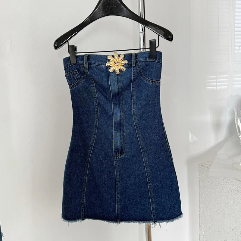 Women Sexy Denim Strapless Dress One Piece Sleeveless Tube Bodycon Club Party Jean Mini Dresses Ripped Off-Shoulder Zipper Dress
Women Sexy Denim Strapless Dress One Piece Sleeveless Tube Bodycon Club Party Jean Mini Dresses Ripped Off-Shoulder Zipper Dress