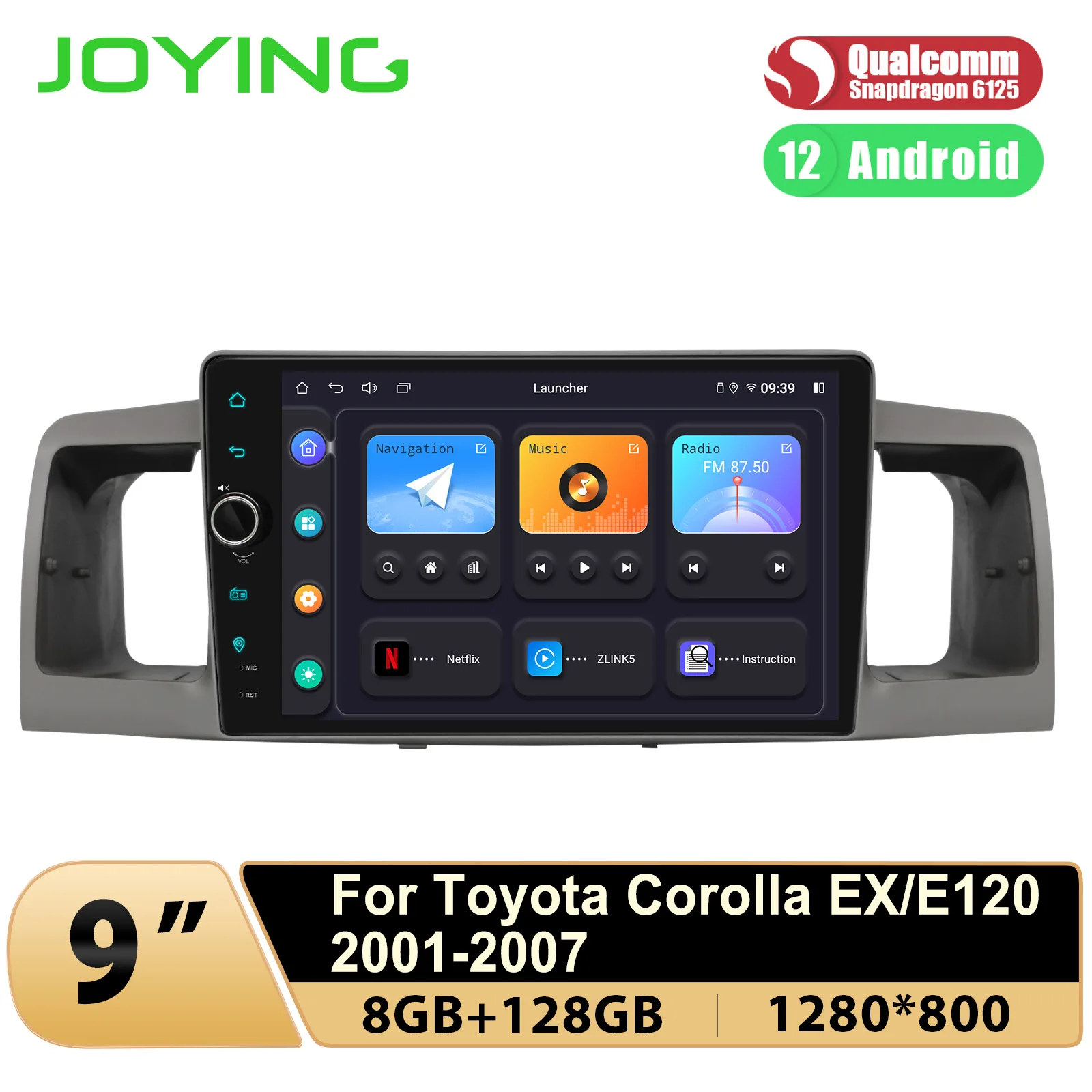 JOYING 9"Android 12 Car Radio Stereo System Upgrade GPS Navigation Carplay FOR Toyota Corolla EX/E120 2001-2007 Plug and Play
JOYING 9"Android 12 Car Radio Stereo System Upgrade GPS Navigation Carplay FOR Toyota Corolla EX/E120 2001-2007 Plug and Play