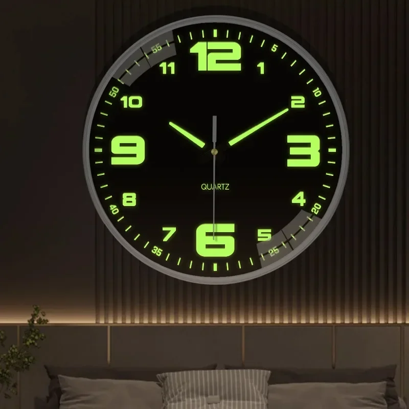 

Clock Room Pared Modern Luminous Reloj Items Clocks Design Home Decoration Brief Wall Hanging Living Decor Inch Wanduhr 8 Silent