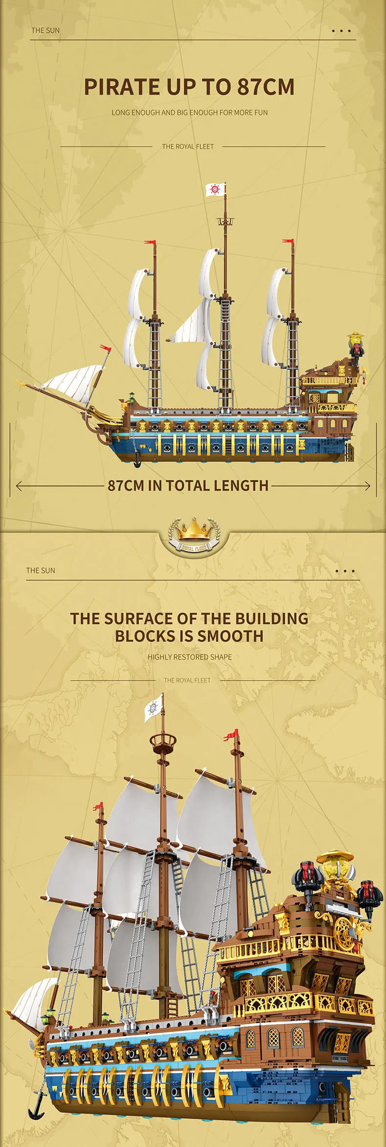 3162PCS Pirate Ship Building Blocks Royal Sunshine Sailing Boat Assembly Model Bricks Children's Educational Toys Holiday Gifts 3162PCS Pirate Ship Building Blocks Royal Sunshine Sailing Boat Assembly Model Bricks Children's Educational Toys Holiday Gifts