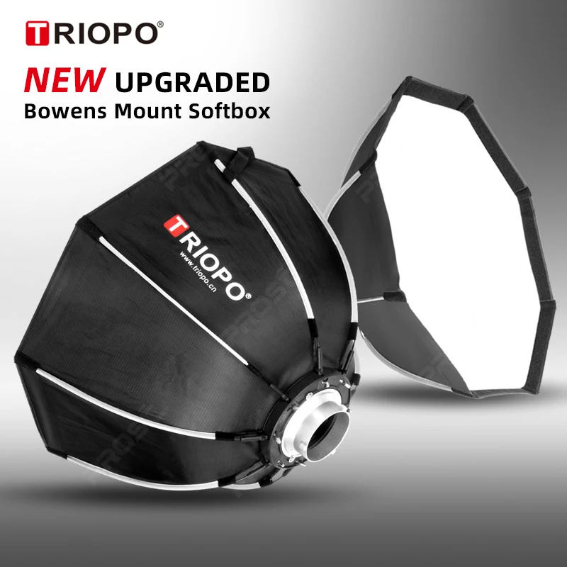 

TRIOPO K2 55cm 65cm 90cm 120cm Quickly Release Bowens Mount Octagon Softbox + Honeycomb Grid Outdoor Soft Box for Flash