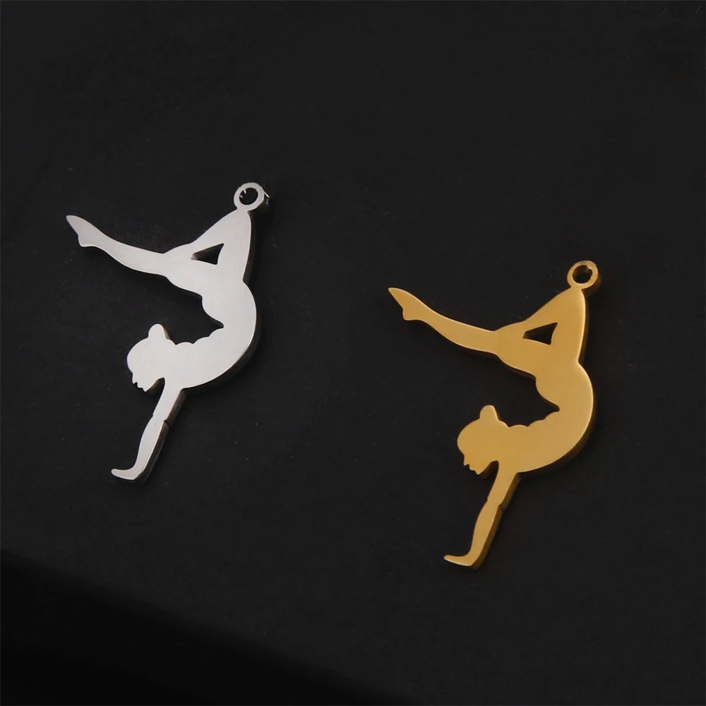 5pcs/Lot Gymnastics Sportswomen Shaped Pendants Accessories Wholesale Stainless Steel Diy Necklaces Charms For Jewelry Making
5pcs/Lot Gymnastics Sportswomen Shaped Pendants Accessories Wholesale Stainless Steel Diy Necklaces Charms For Jewelry Making