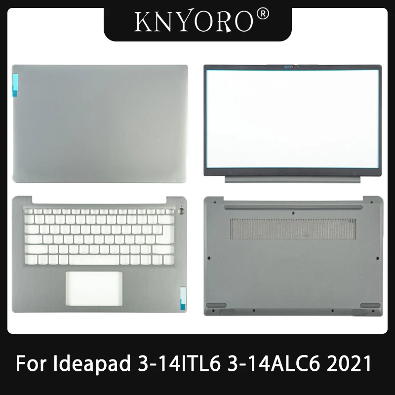 

Новинка для Lenovo Ideapad 3-14ITL6 3-14ALC6 2021, задняя крышка ЖК-дисплея, передняя панель, Упор для рук, нижняя крышка, аксессуары для ноутбука, верхняя часть, серебристый