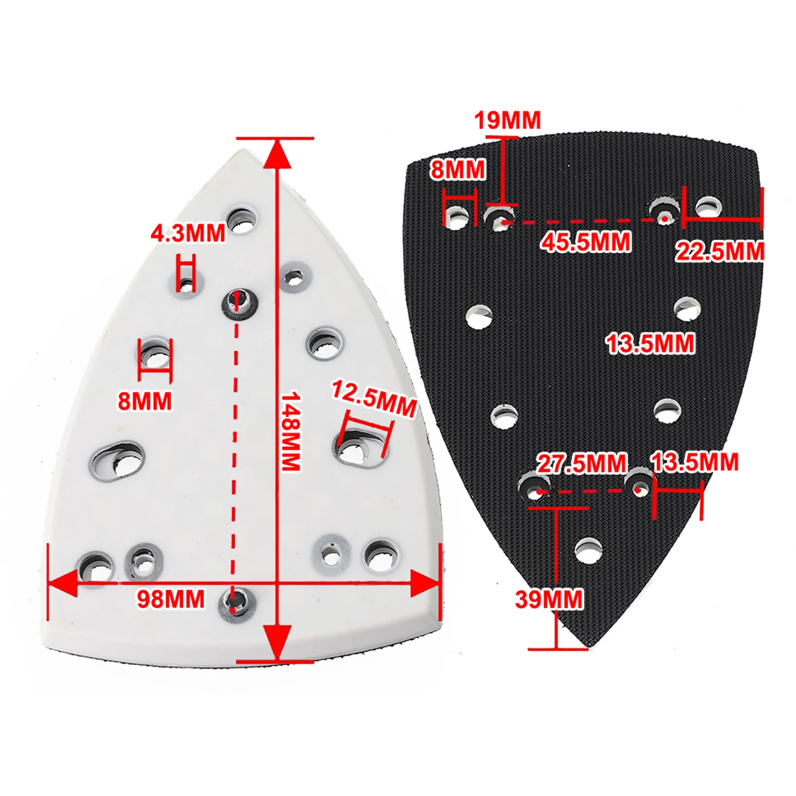 17 Holes Soft Sanding Pad For Festool Dust Free Triangular Sander Backing Plate 148X98mm Loop Hook Polishing Grinding Tools
17 Holes Soft Sanding Pad For Festool Dust Free Triangular Sander Backing Plate 148X98mm Loop Hook Polishing Grinding Tools