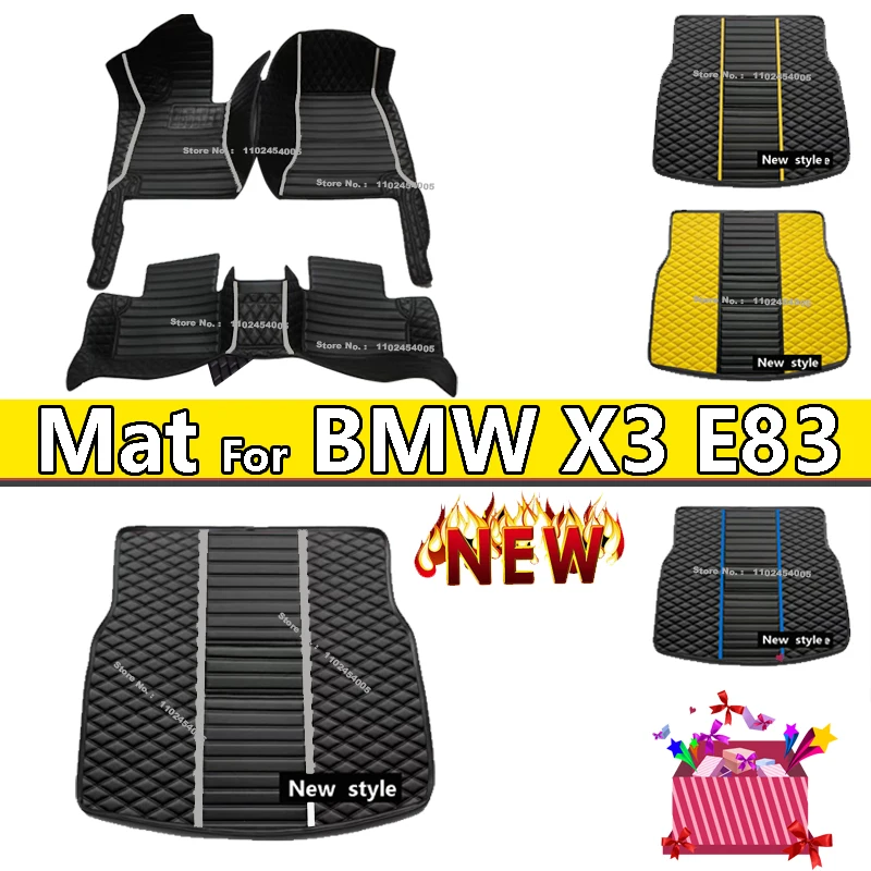 

Автомобильные коврики для пола и багажника для BMW X3 E83 2005 2006 2007 2008 2009 2010, индивидуальные подкладки для ног, искусственная Обложка, аксессуары для интерьера